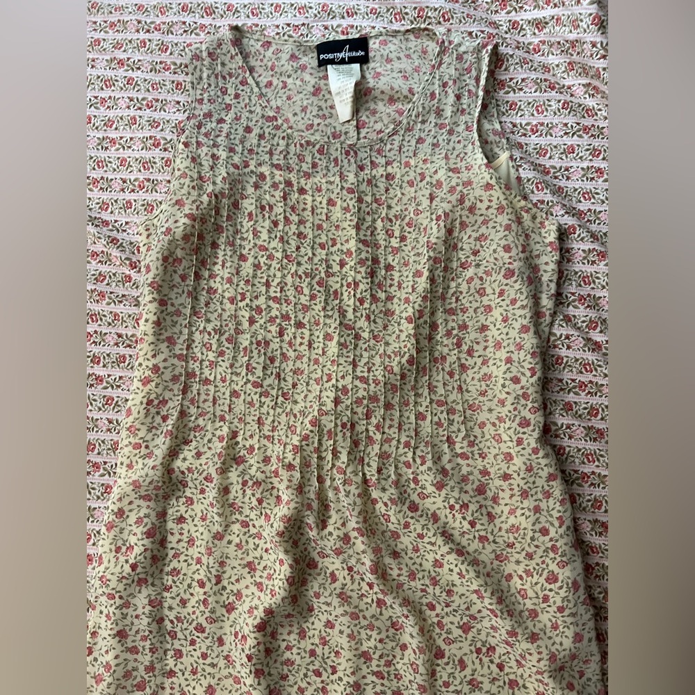 Positive Attitude 90s Vintage Floral Tie Back Maxi Dress Yellow & Pink Size 12 - Picture 5 of 9